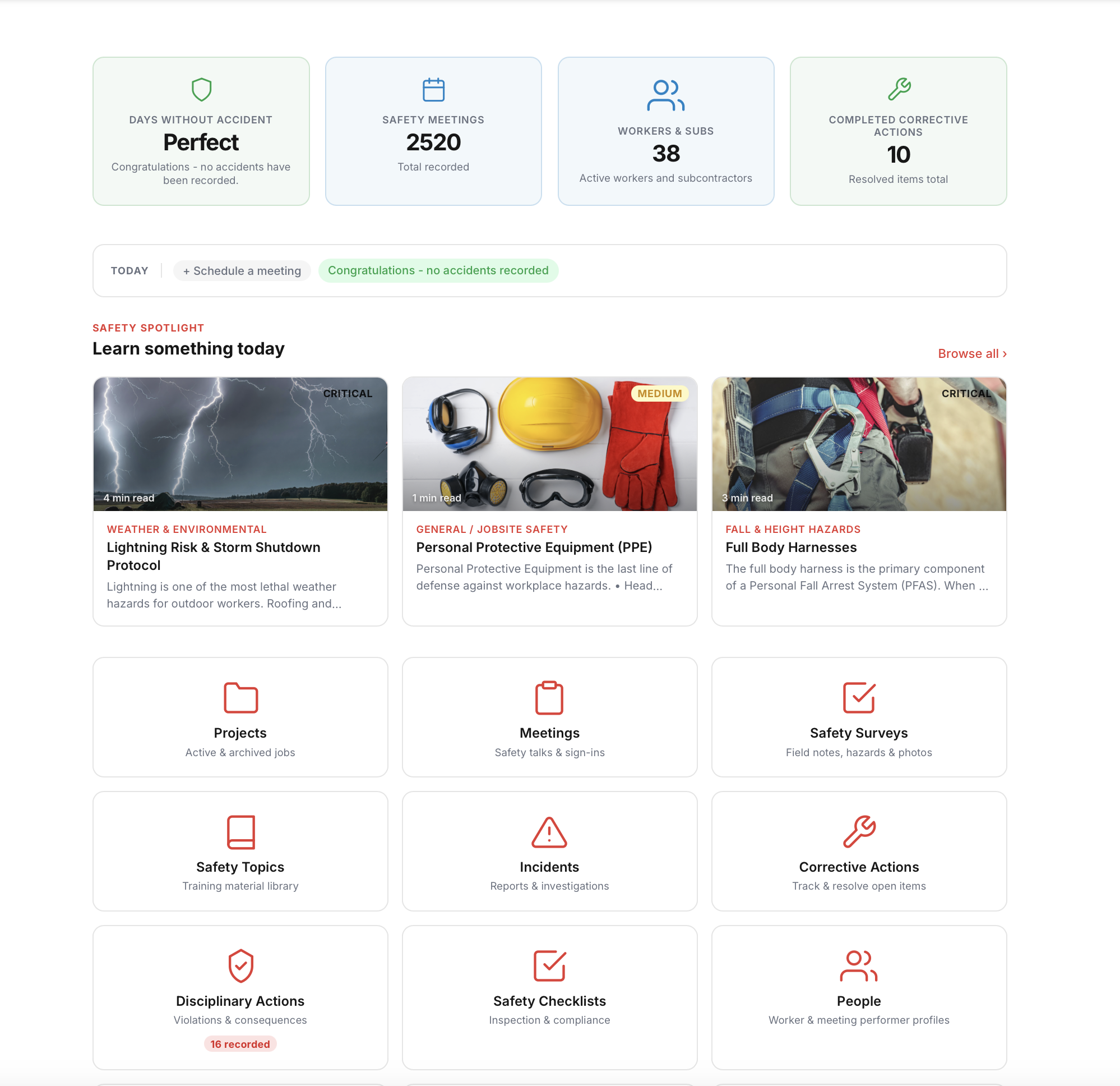 Rzeczywisty dashboard aplikacji do zarządzania BHP